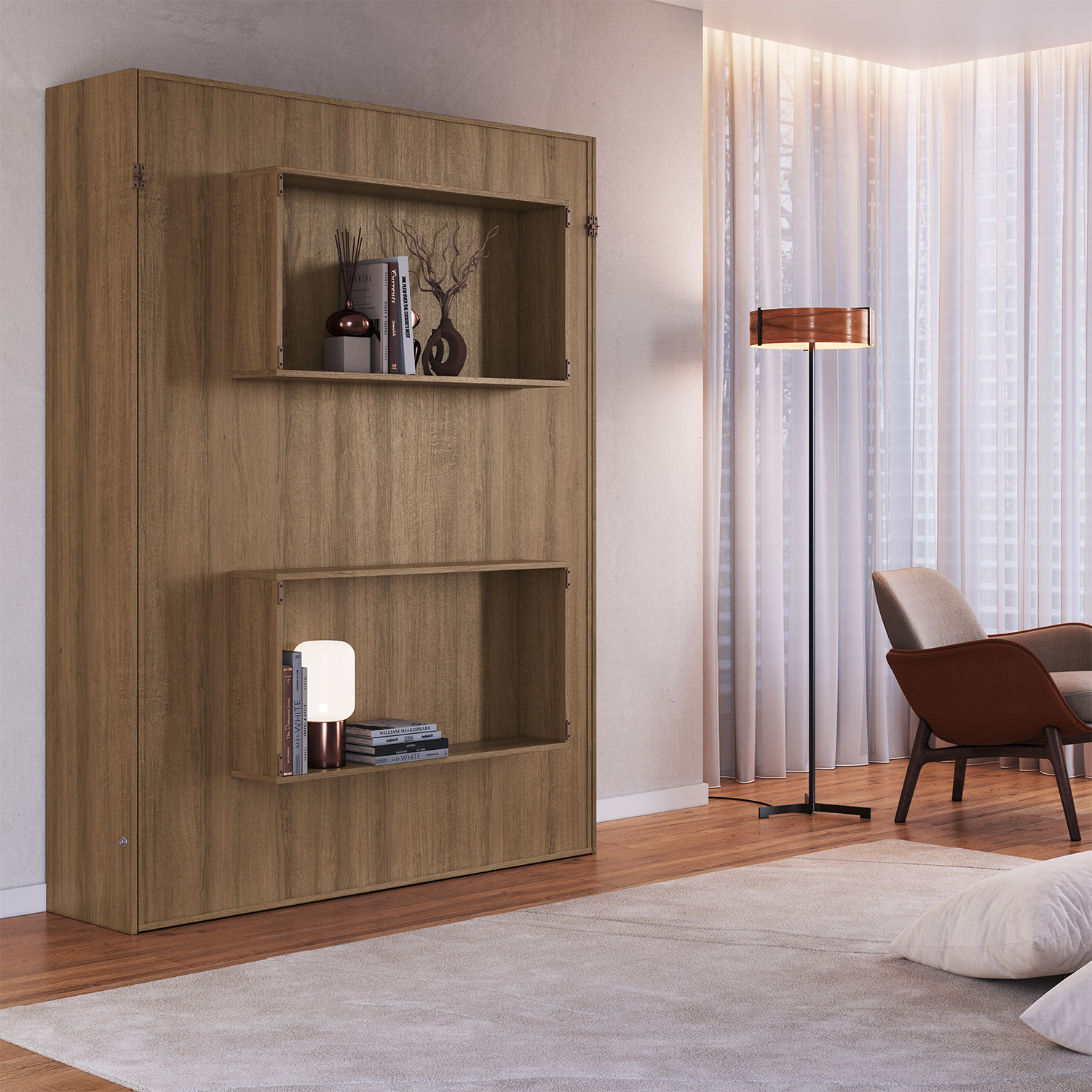 CAMA PLEGABLE VERTICAL 2 PZAS HOGA VANCOUVER MIEL - 2