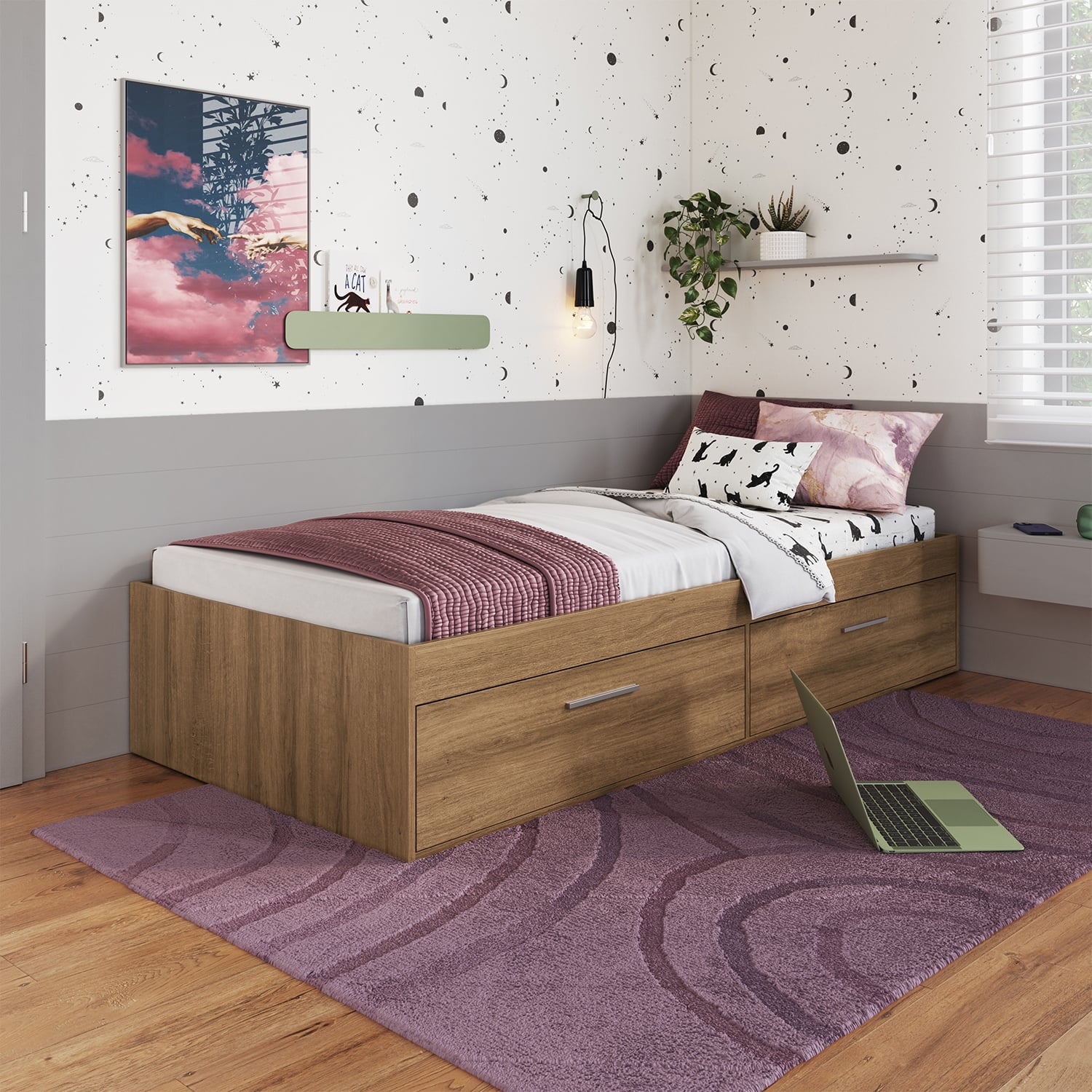 CAMA BOXET CON 2 PUERTAS 1,5 PZAS HOGA TOKIO MIEL - 1