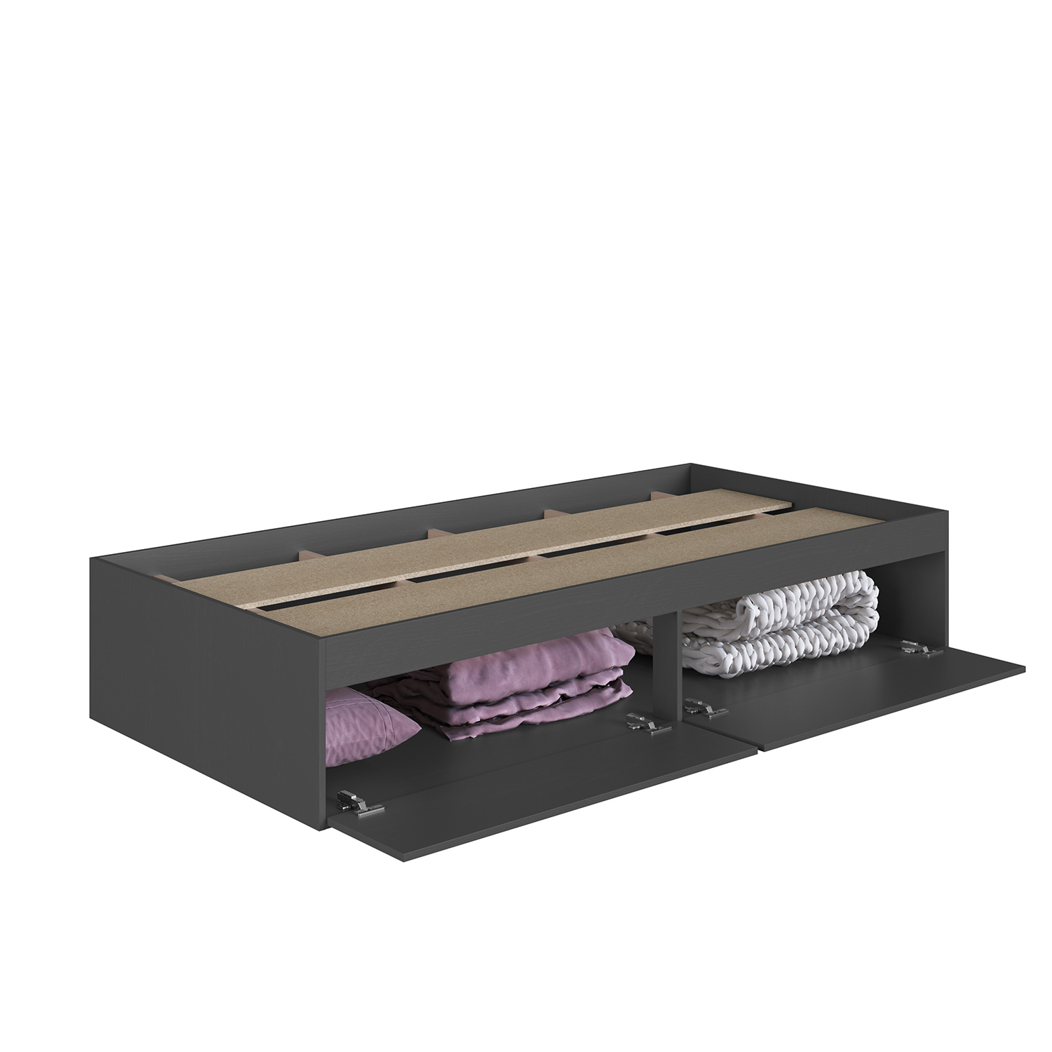 CAMA BOXET CON 2 PUERTAS 1 PZA HOGA TOKIO GRIS - 4