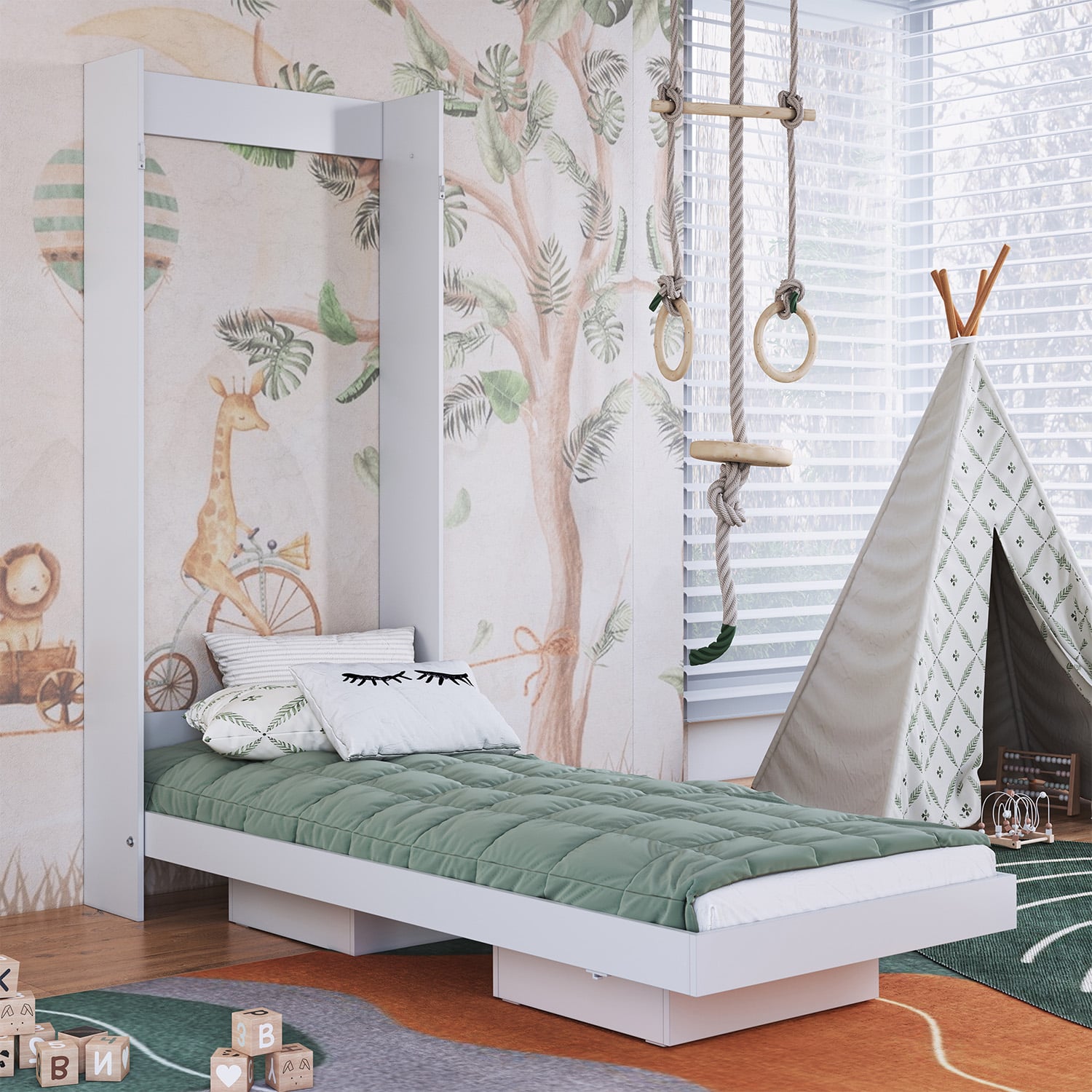 CAMA PLEGABLE VERTICAL 1 PZA HOGA VANCOUVER BLANCO - 1