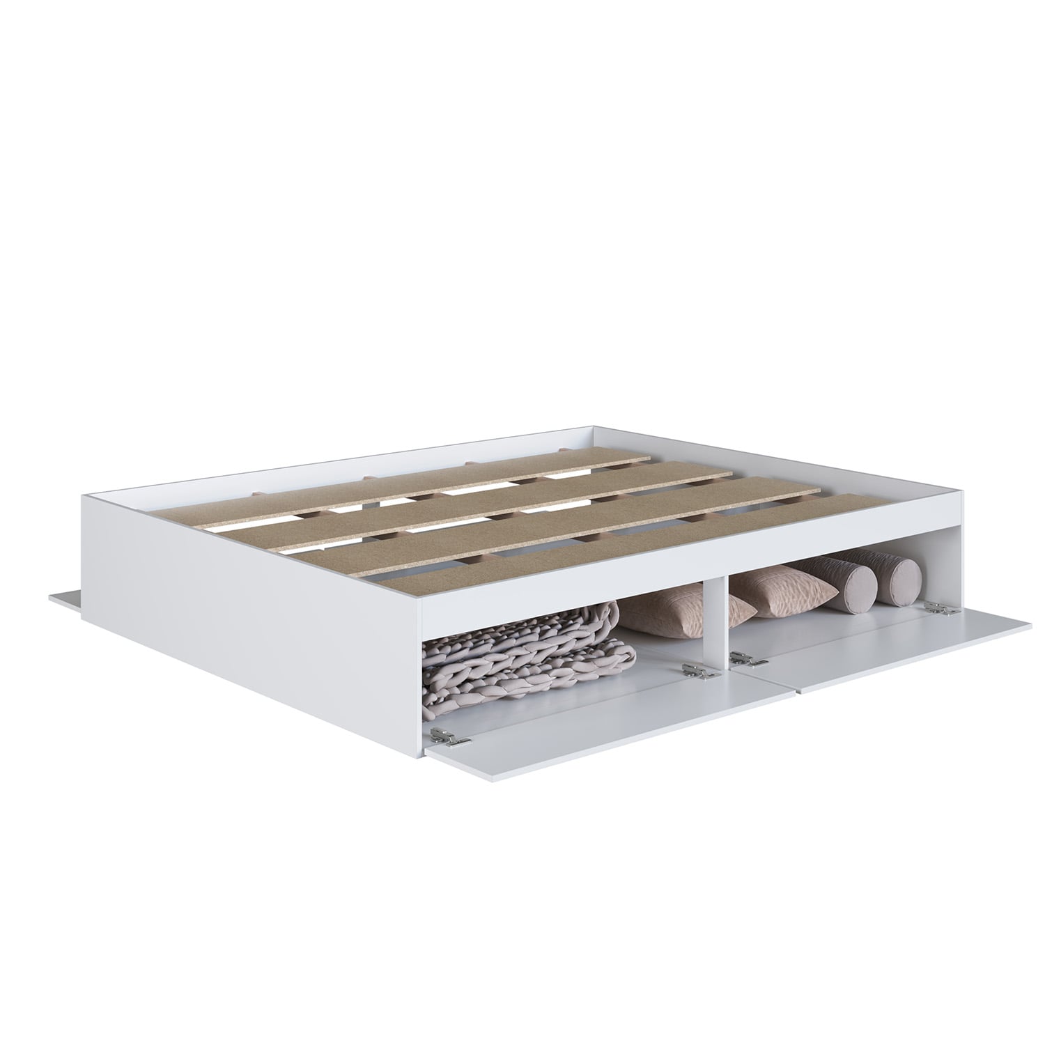 CAMA BOXET CON 4 PUERTAS 2 PZAS HOGA TOKIO BLANCO - 4