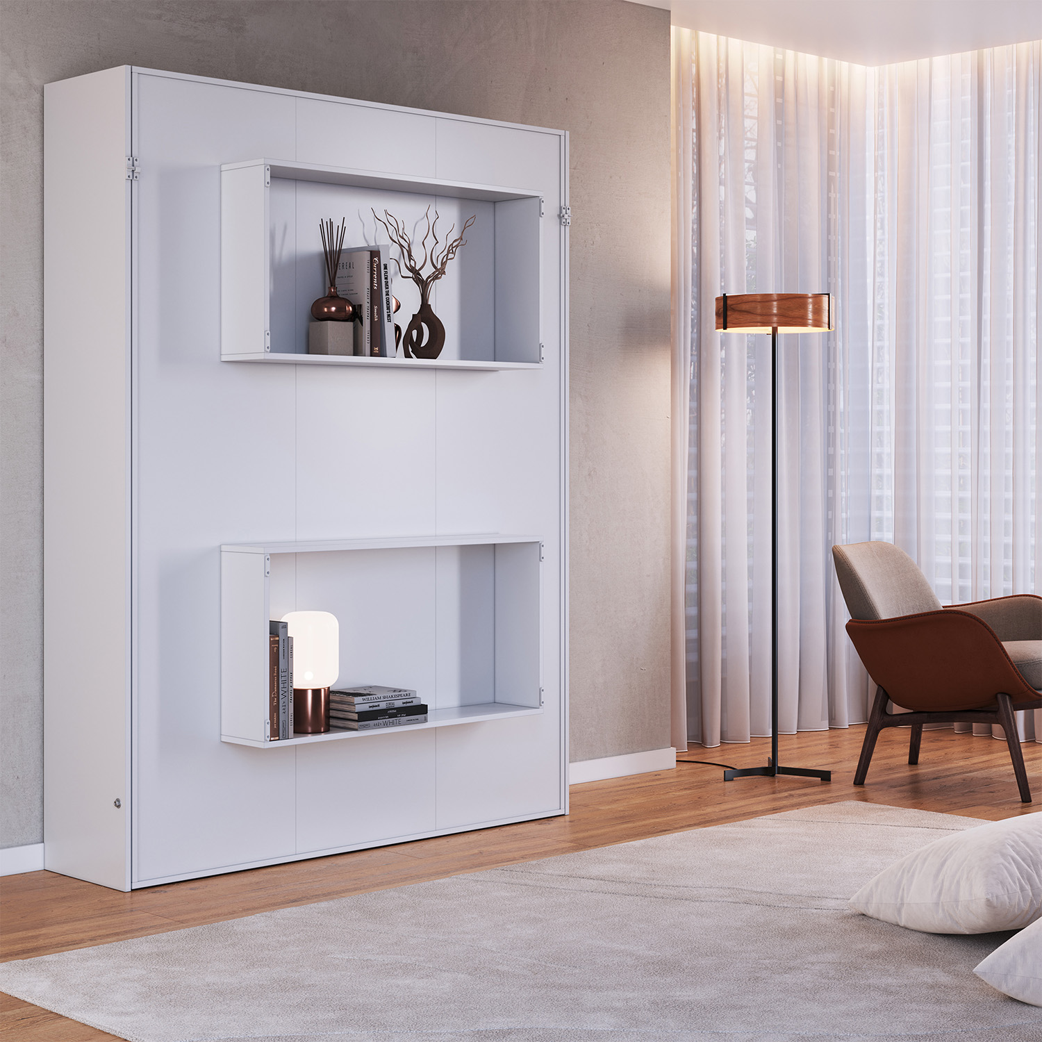 CAMA PLEGABLE VERTICAL 2 PZAS HOGA VANCOUVER BLANCO - 2