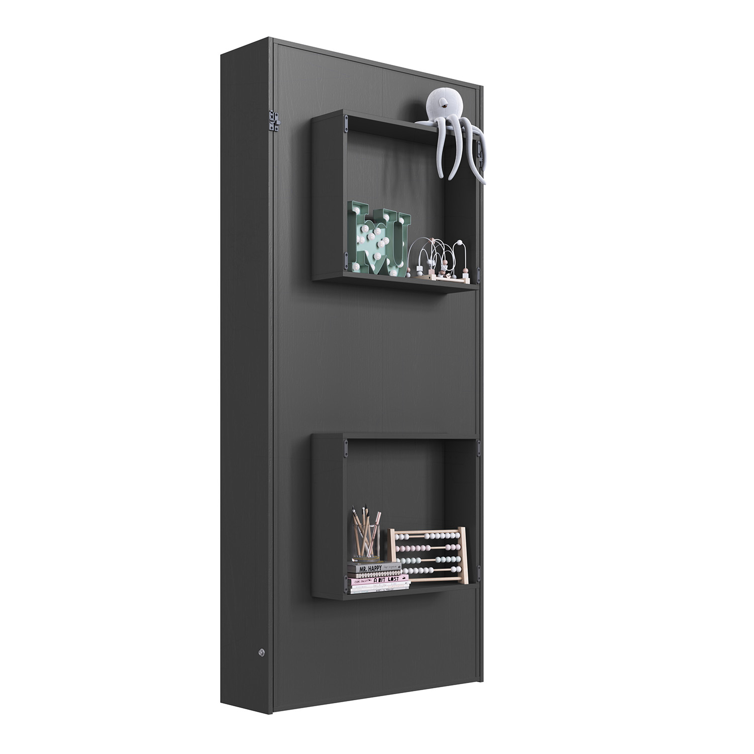 CAMA PLEGABLE VERTICAL 1,5 PZAS HOGA VANCOUVER GRIS - 5