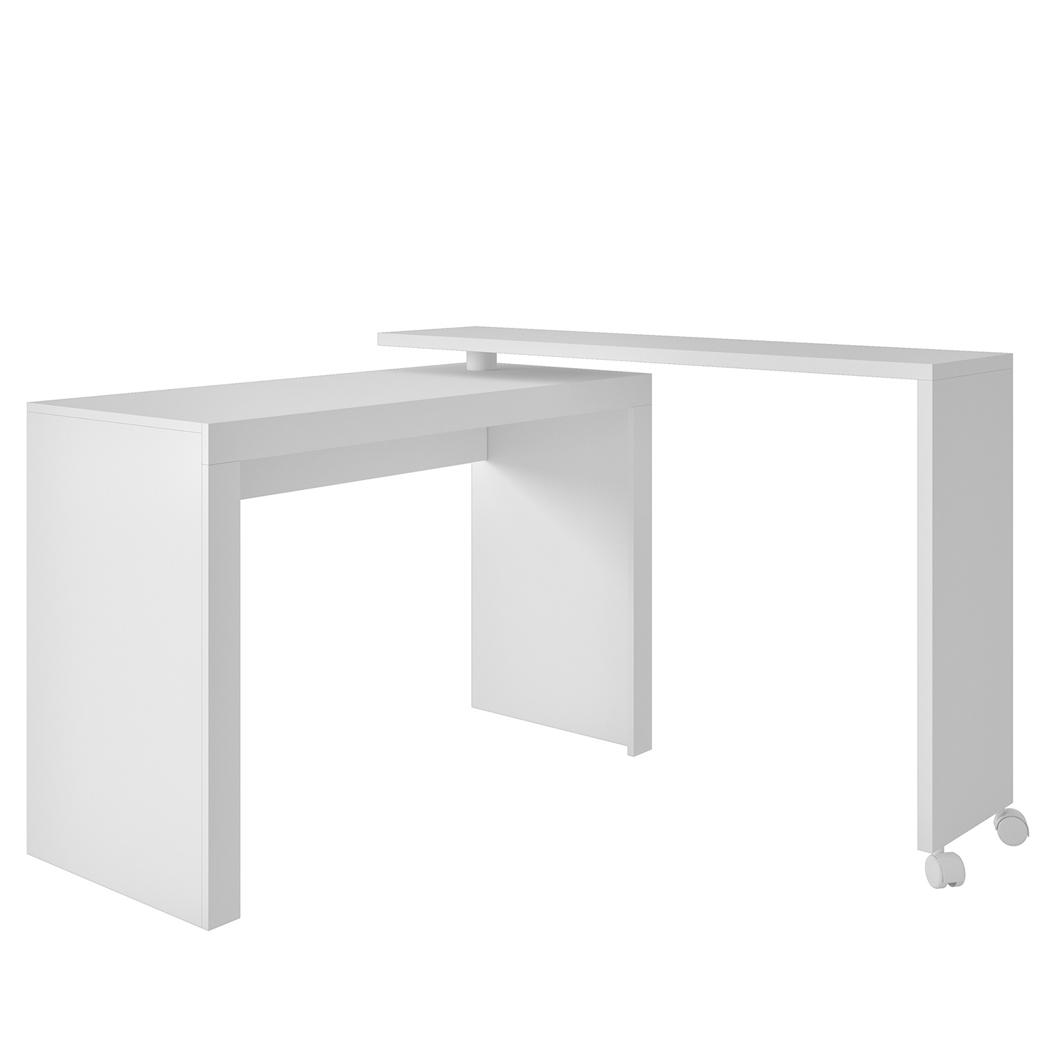 ESCRITORIO CON RUEDAS Y MESA GIRATORIA HOGA BLANCO - 2