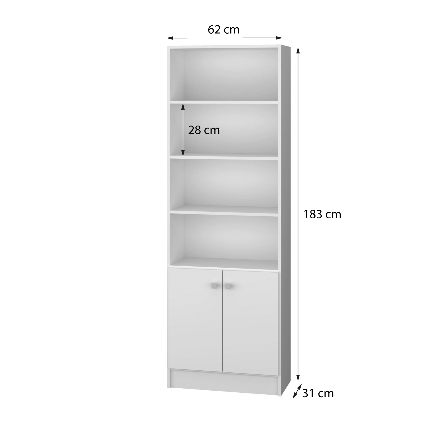 ESTANTE 2 PUERTAS 4 NICHOS HOGA BLANCO - 3