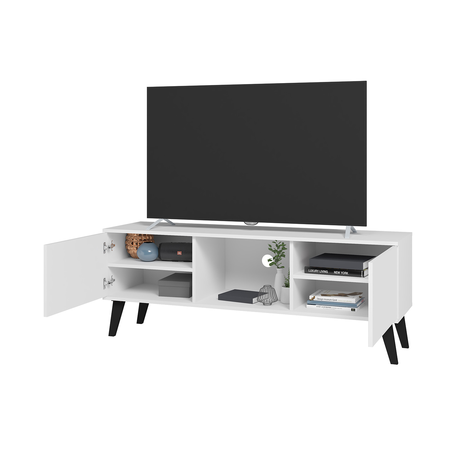 RACK TV 55' 2 PUERTAS HOGA BLANCO - 4