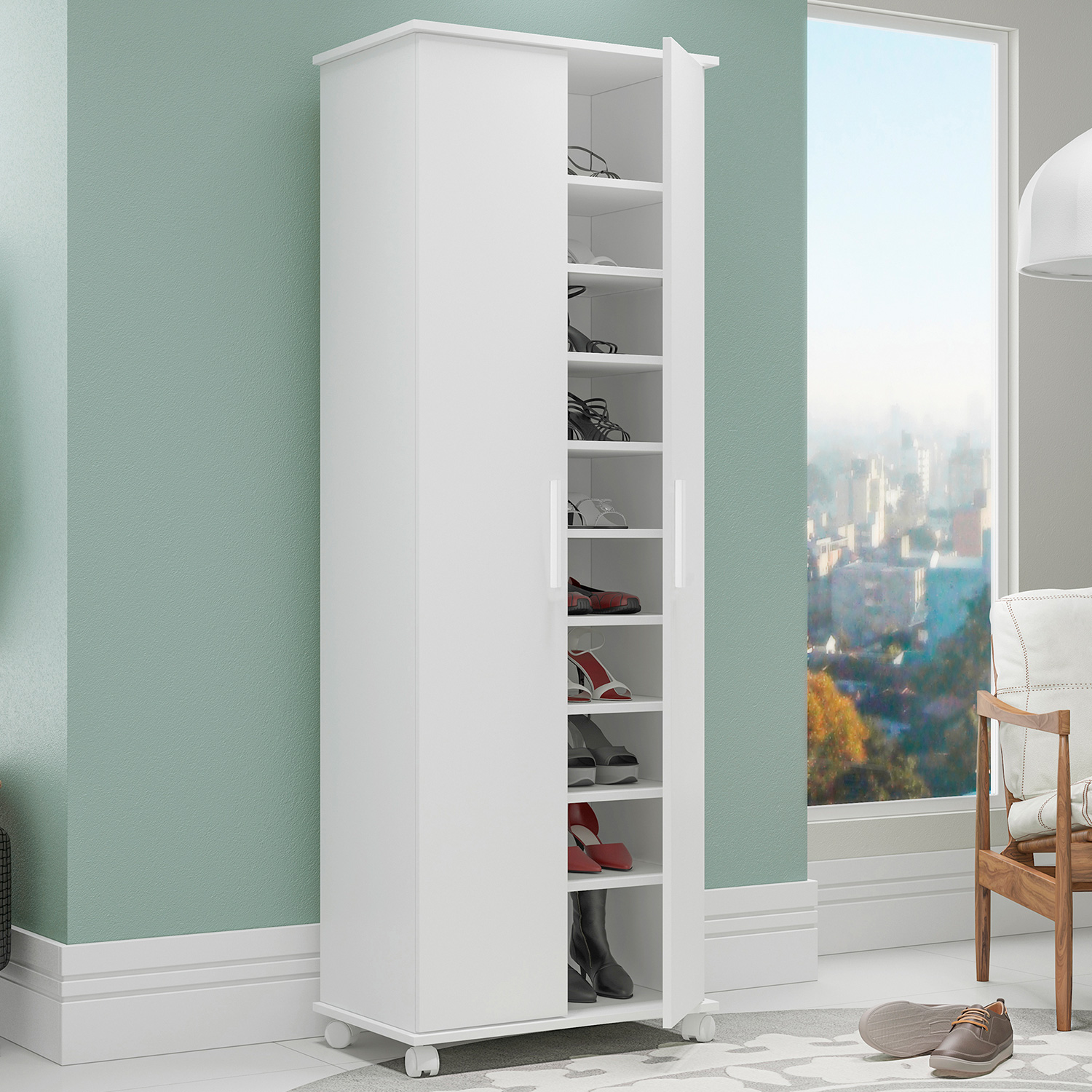 CLOSET 2 PUERTAS 9 REPISAS HOGA BLANCO - 1