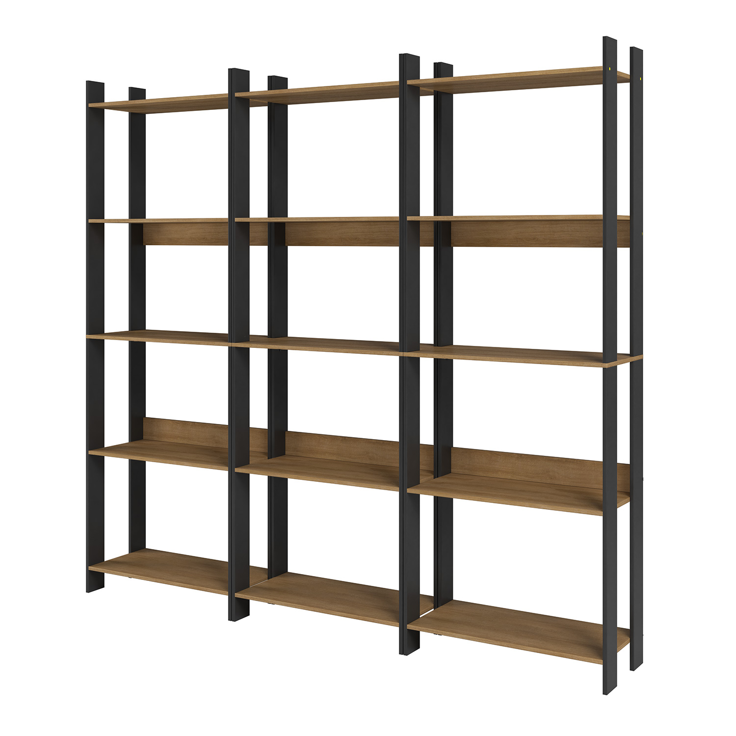 ESTANTE LIBRERO 5 REPISAS HOGA NEGRO NUEZ - 6