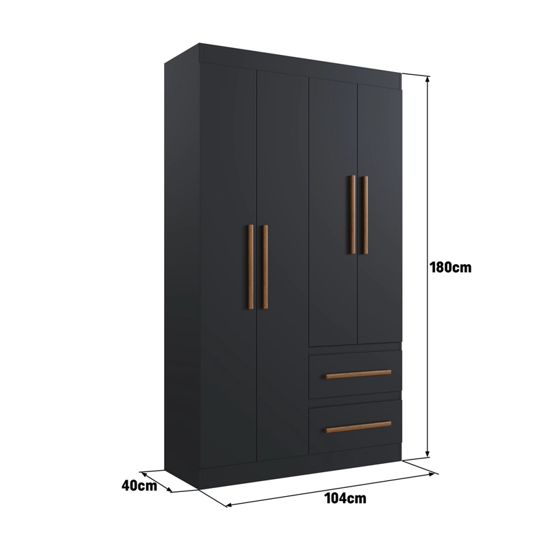 COSET 4 PUERTAS 2 CAJONES HOGA PALERMO NEGRO - 3