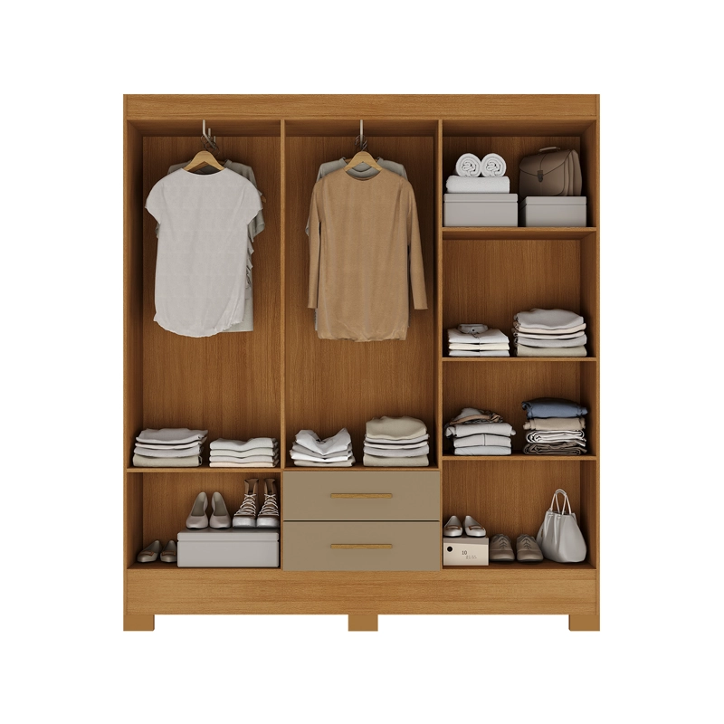 CLOSET 6 PUERTAS 2 CAJONES HOGA SP NATAL CANELA CAPUCHINO - 4