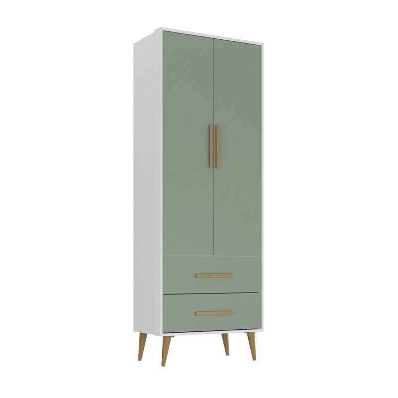 CLOSET 2 PUERTAS 2 CAJONES HOGA ENCANTO BLANCO VERDE - 2
