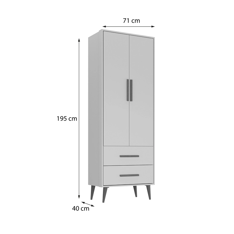 CLOSET 2 PUERTAS 2 CAJONES HOGA ENCANTO BLANCO VERDE - 3
