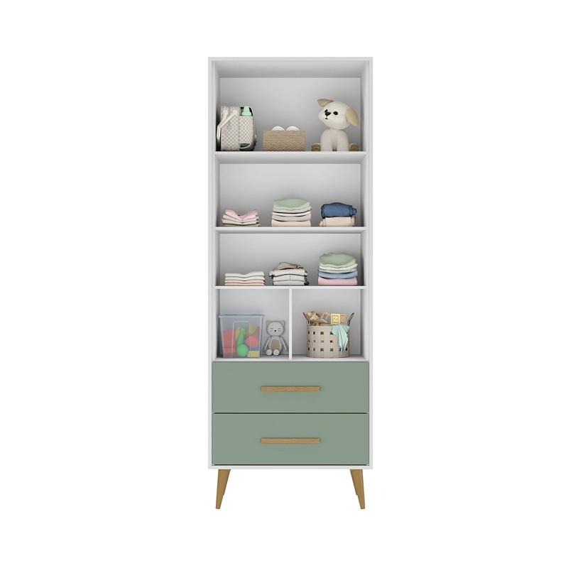 CLOSET 2 PUERTAS 2 CAJONES HOGA ENCANTO BLANCO VERDE - 4