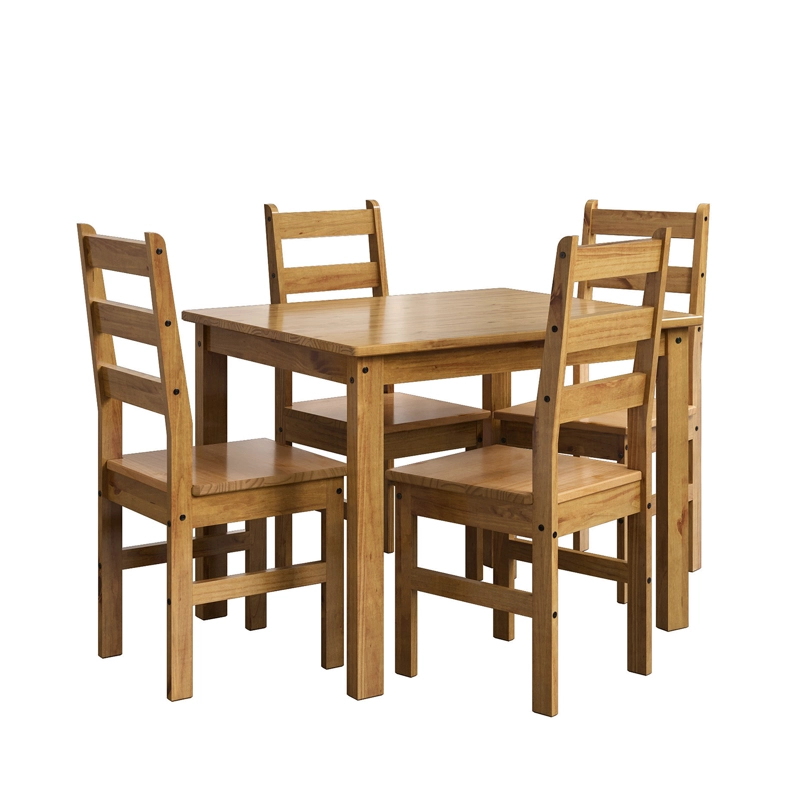 SET DE COMEDOR CON 4 SILLAS HOGA BELLA NOGAL - 2