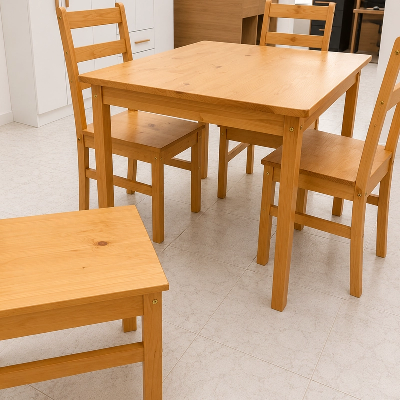 SET DE COMEDOR CON 4 SILLAS HOGA BELLA NOGAL - 5