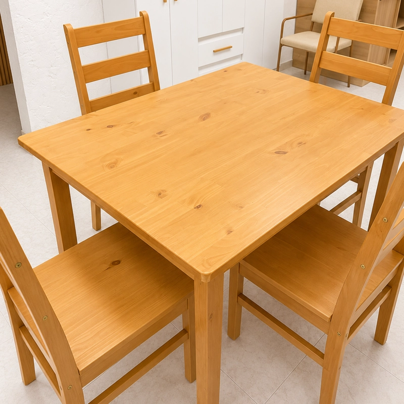 SET DE COMEDOR CON 4 SILLAS HOGA BELLA NOGAL - 6