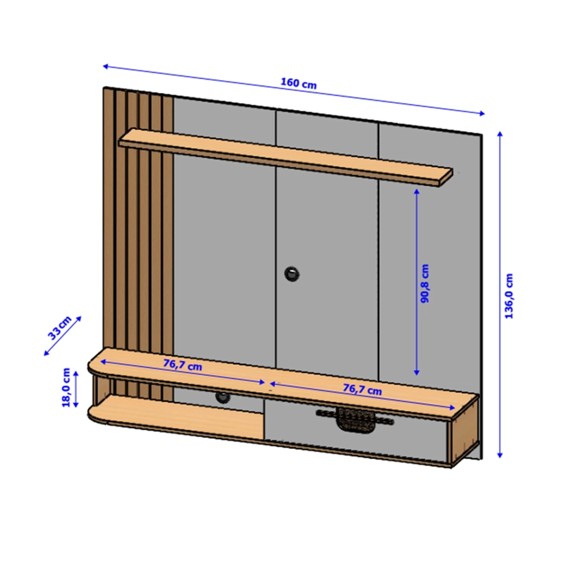 PANEL RACK TV 65' HOGA JERI RUSTICO FENDI - 3