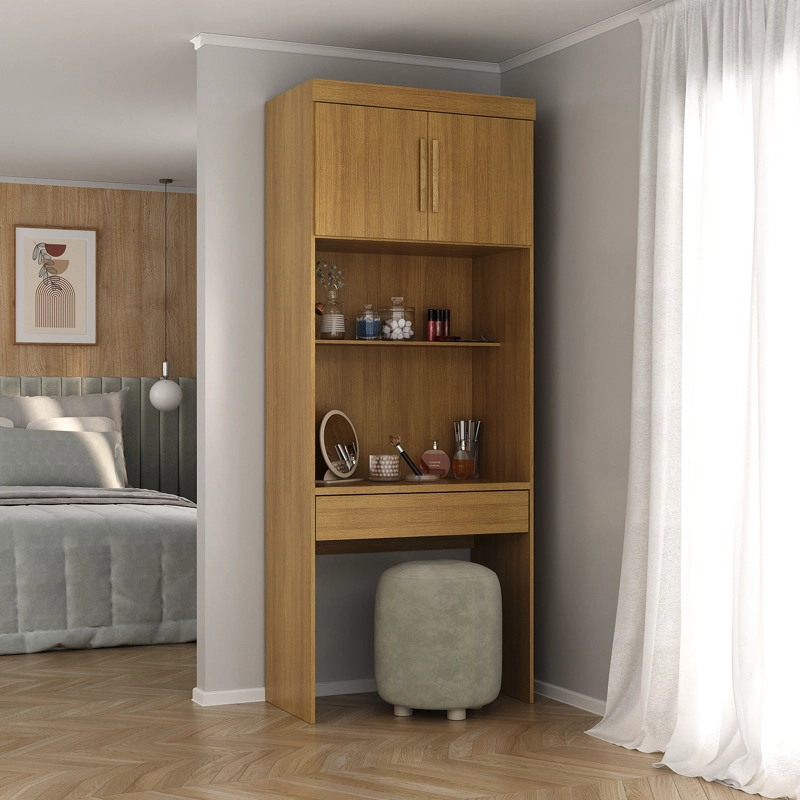 ESCRITORIO CON ESTANTE 2 PUERTAS 1 CAJON HOGA SMART CANELA - 1