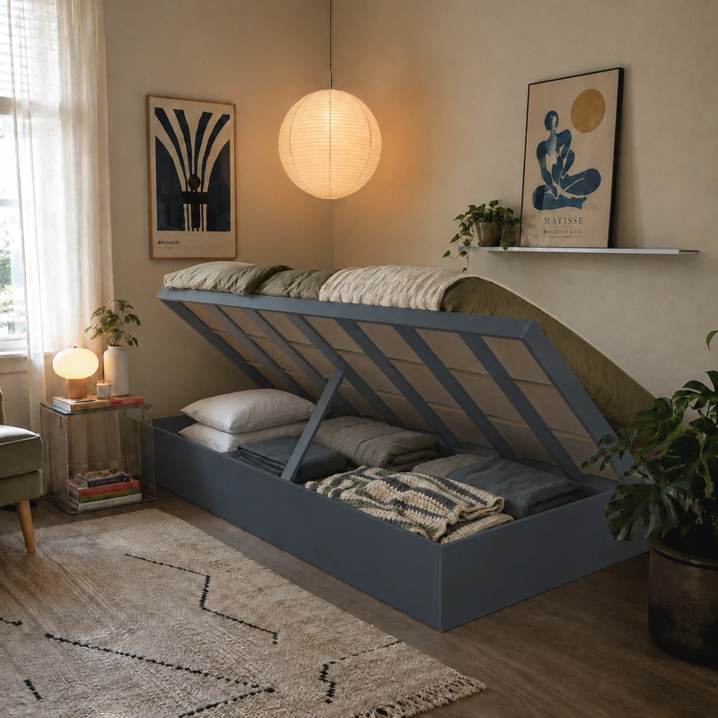 CAMA BOXET 1 PZA HOGA NEW YORK GRAFITO - 2