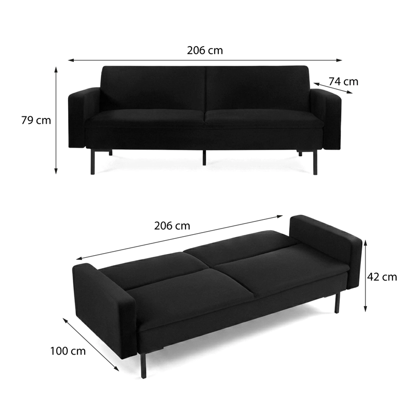 SOFA CAMA HOGA PLEASURE AZUL ELÉCTRICO - 5