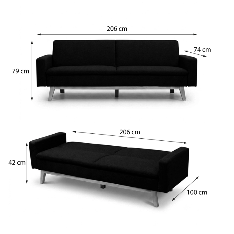 SOFA CAMA HOGA SKY NEGRO - 5