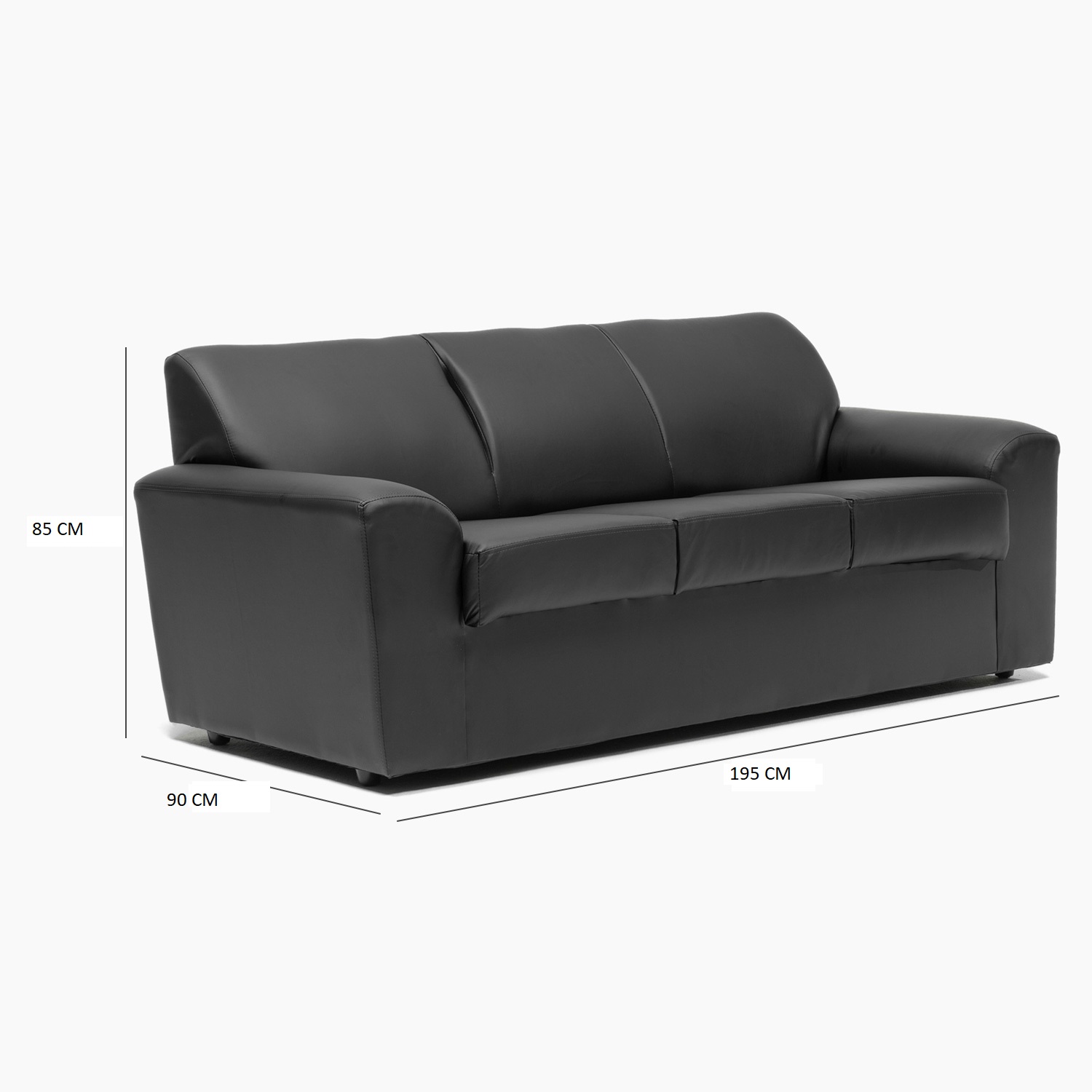 SOFA MILAN 3CPOS NEGRO - 4