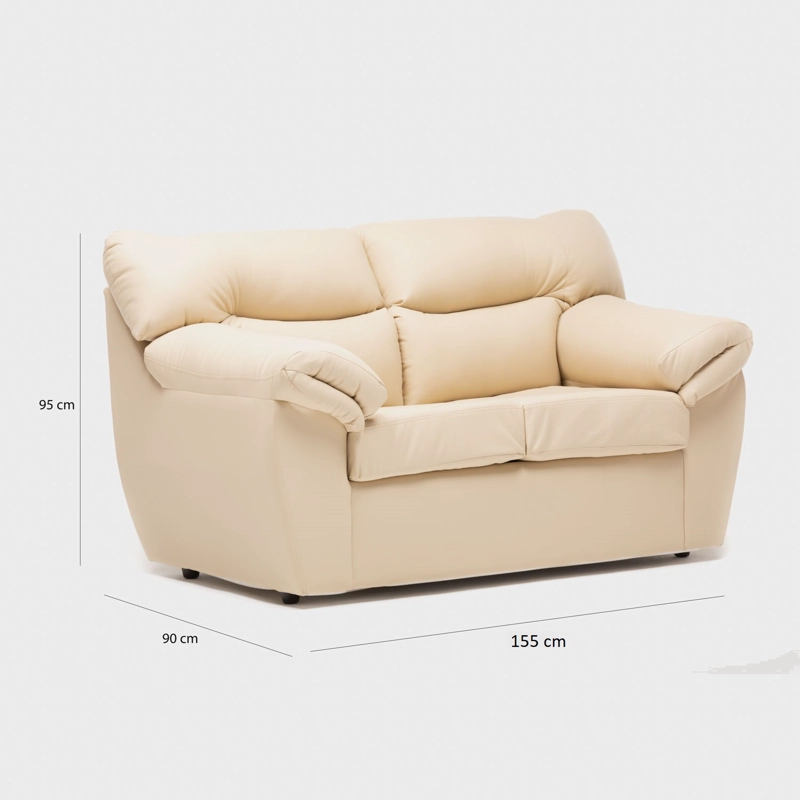 SOFA NEW ZEUS 2CPOS PU BEIGE - 4