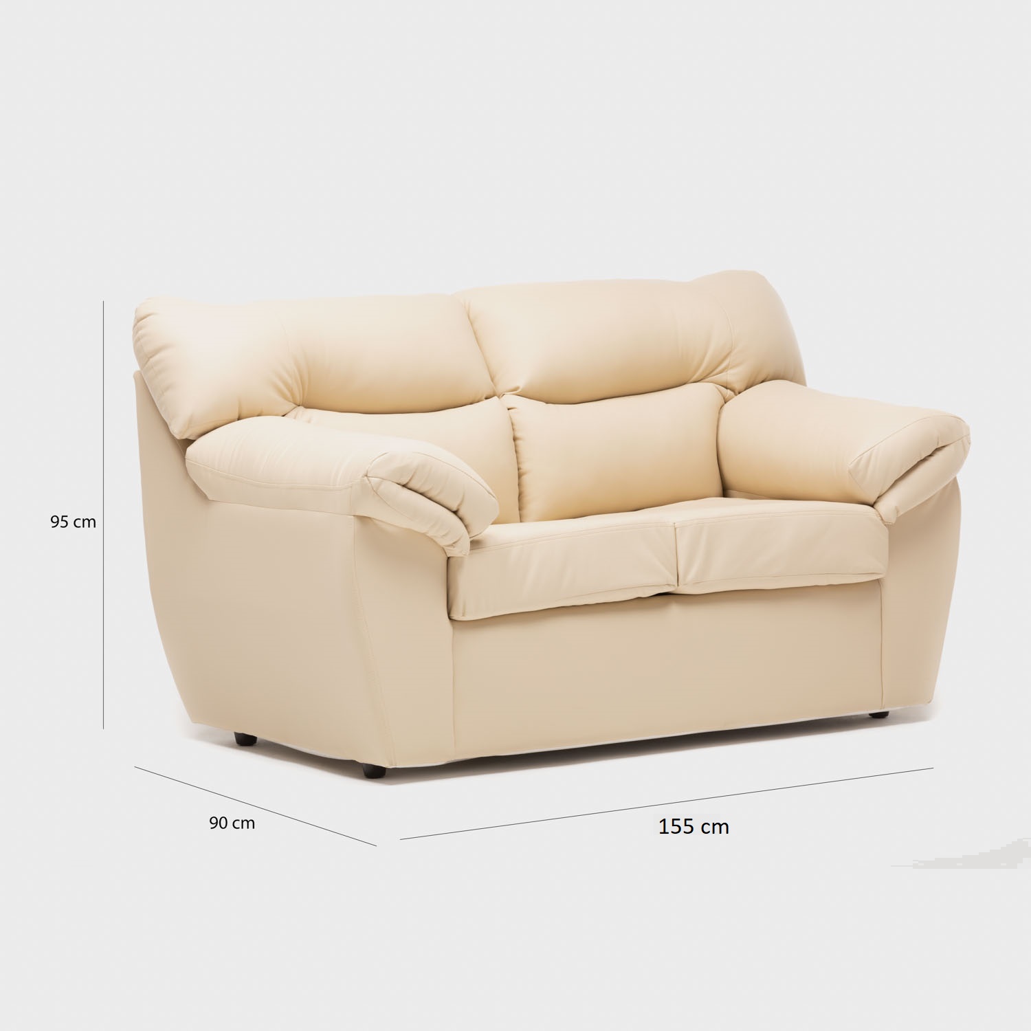 SOFA NEW ZEUS 2CPOS PU BEIGE - 4