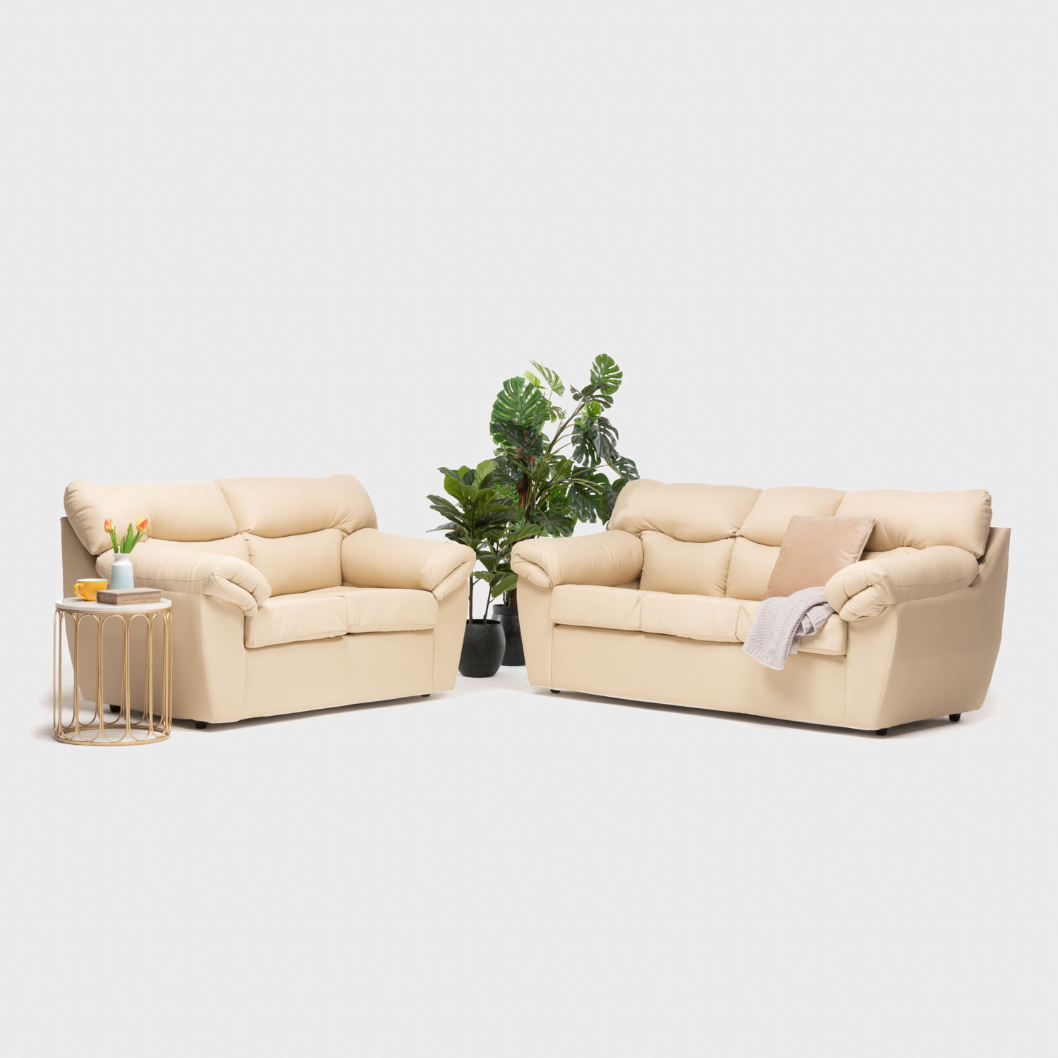 JUEGO LIVING NEW ZEUS 3-2C PU BEIGE - 2