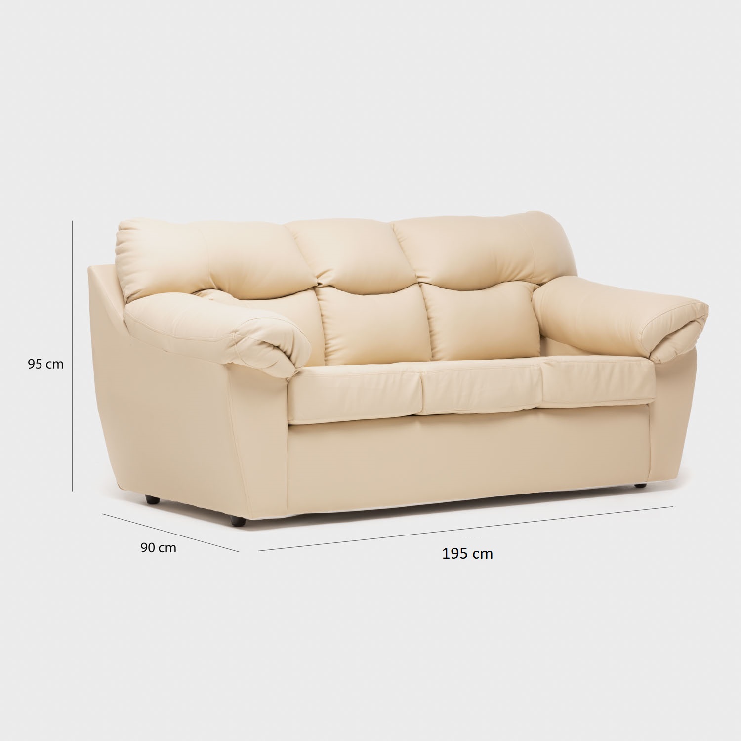JUEGO LIVING NEW ZEUS 3-2C PU BEIGE - 3