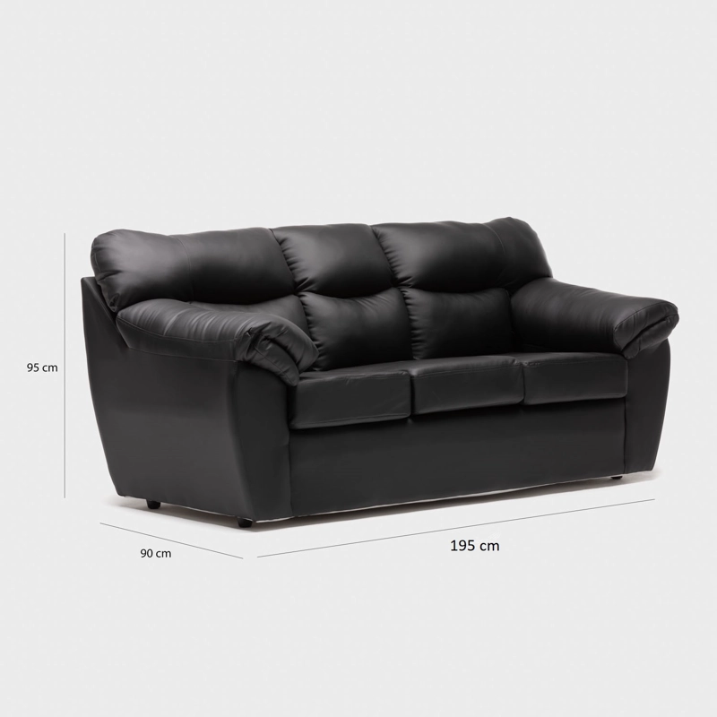 SOFA NEW ZEUS 3CPOS PU NEGRO - 4