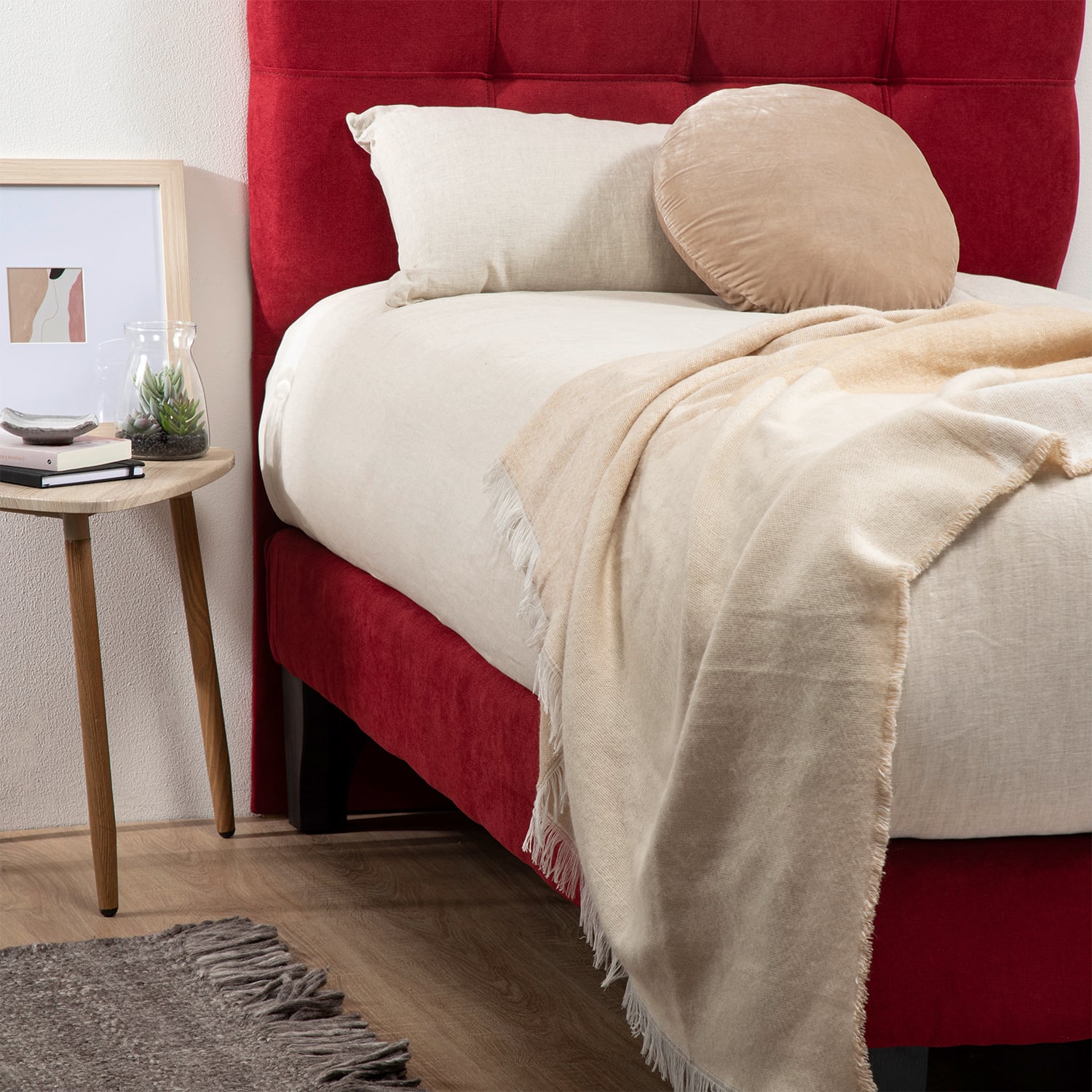 RESPALDO CAMA MAX 1,5 PLAZA ROJO - 4