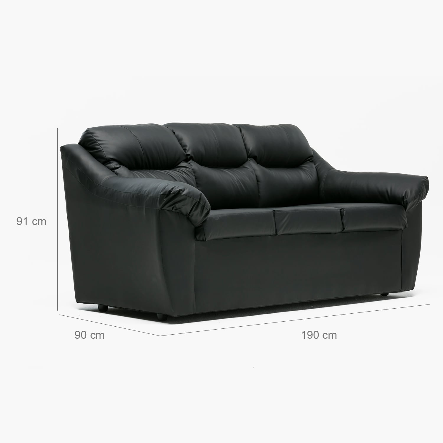 SOFA ASTURIAS 3CPOS NEGRO - 2