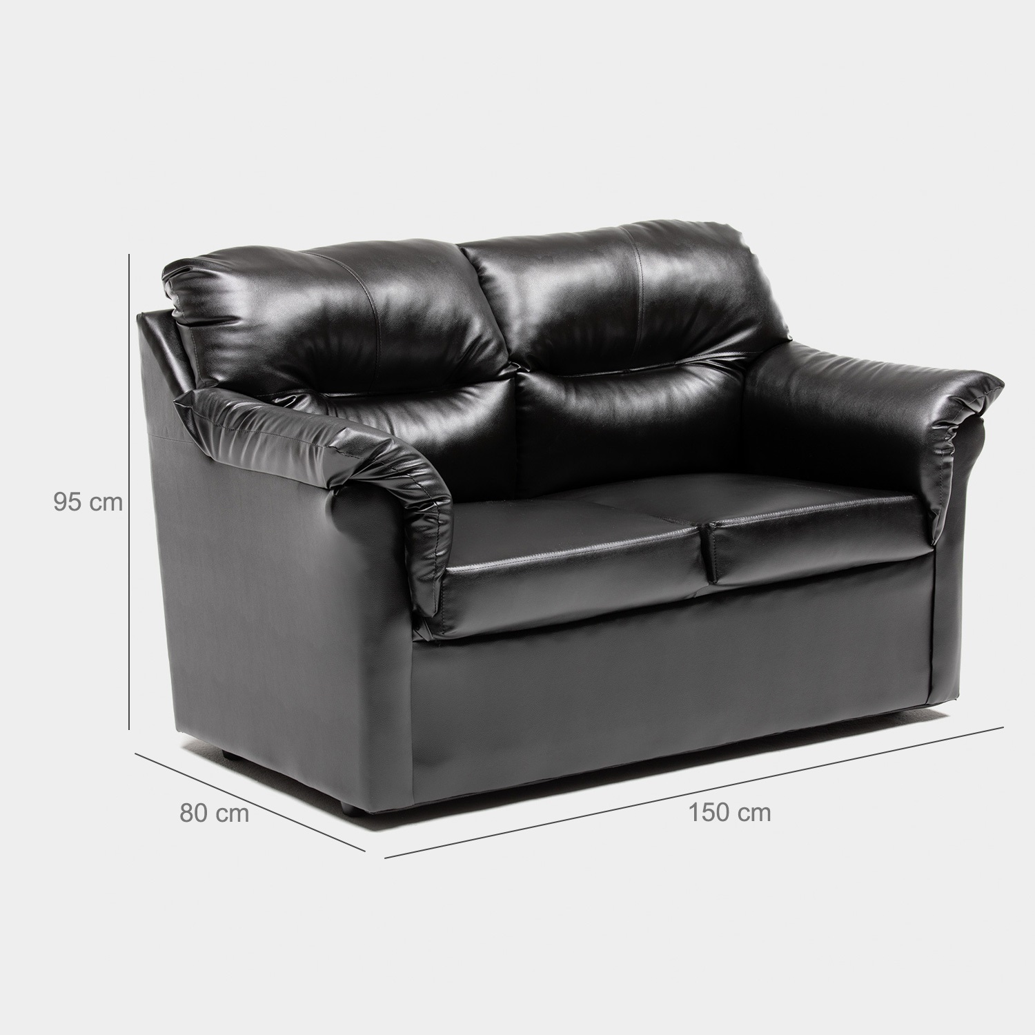 SOFA SORRENTO 2CPOS NEGRO - 4