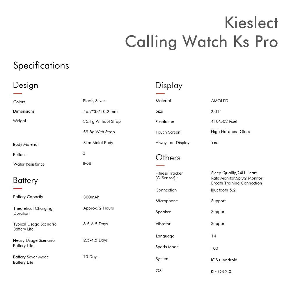 SMARTWATCH KIESLECT KS PRO PLATEADO LLAMADAS - 6