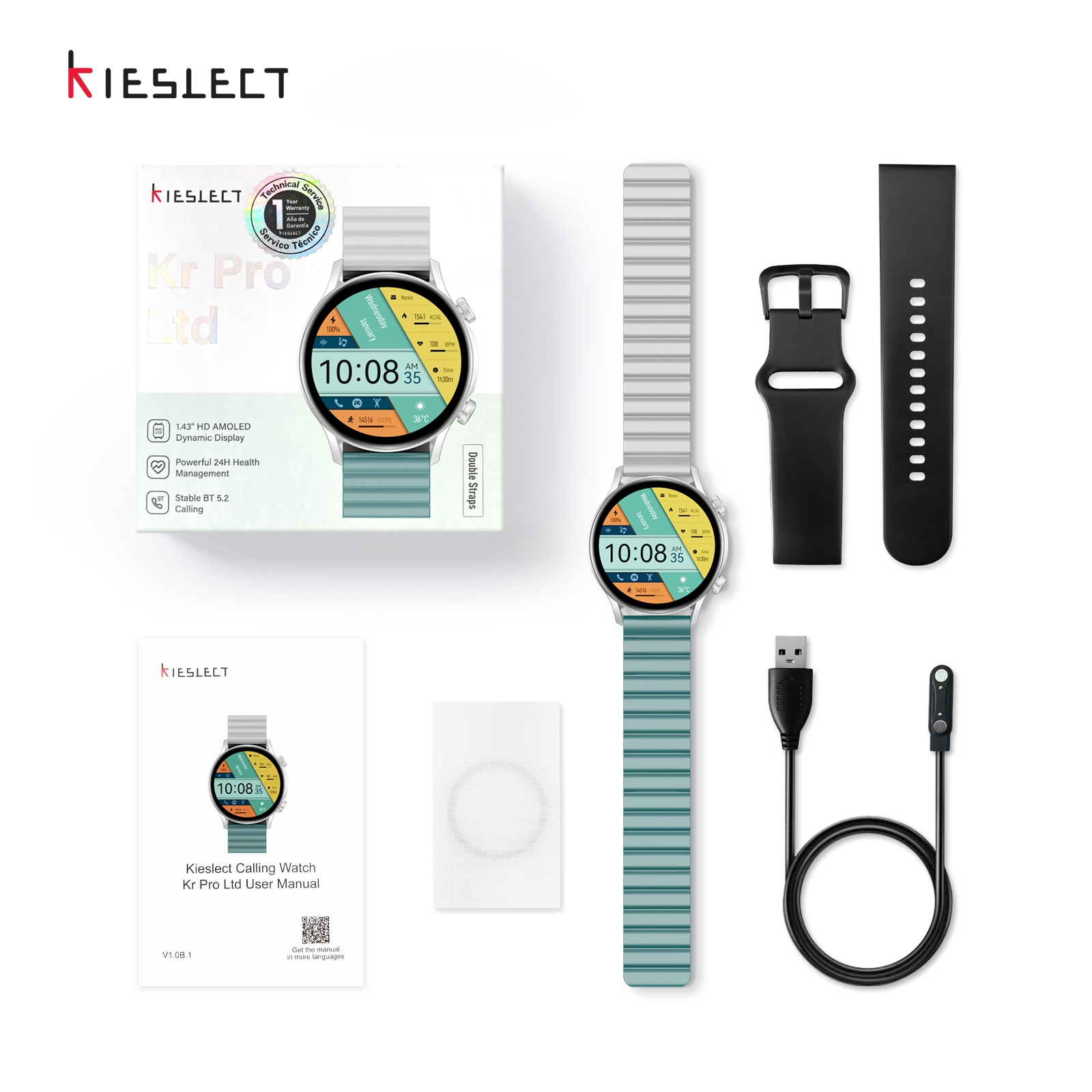 SMARTWATCH KIESLECT KR PRO LTD PLATEADO LLAMADAS - 5