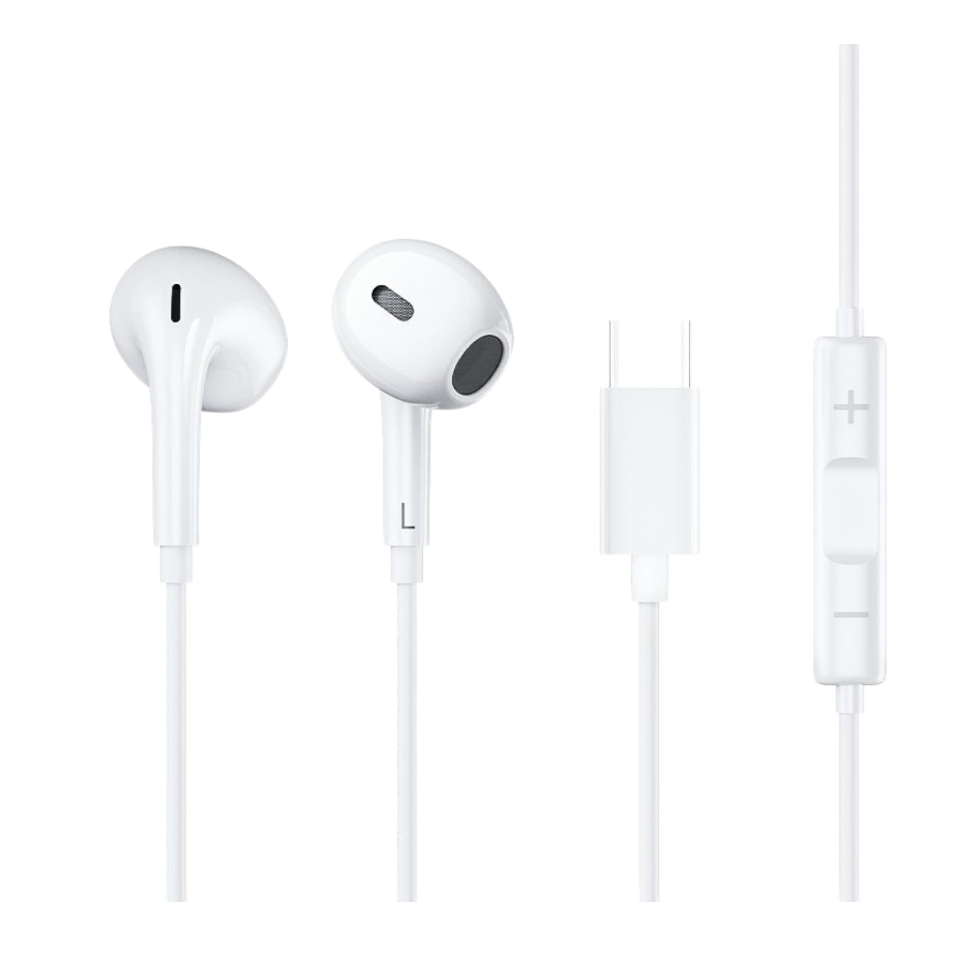 AUDIFONOS CON CABLE Y MICROFONO QCY LH1 TIPO C BLANCO - 1