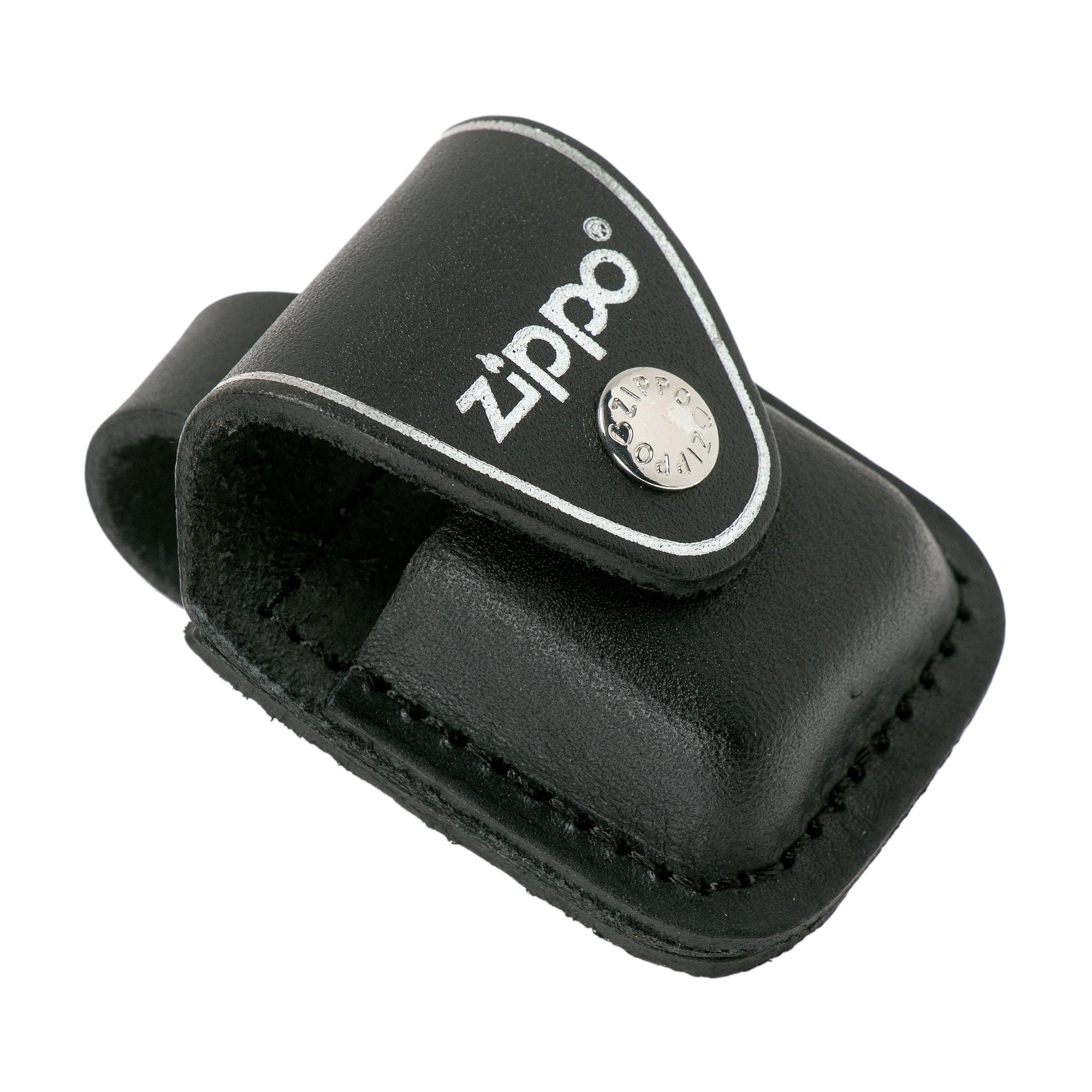 ESTUCHE ZIPPO LPLBK BLACK LEATHER LIGHTER POUCH WITH LOOP - 1