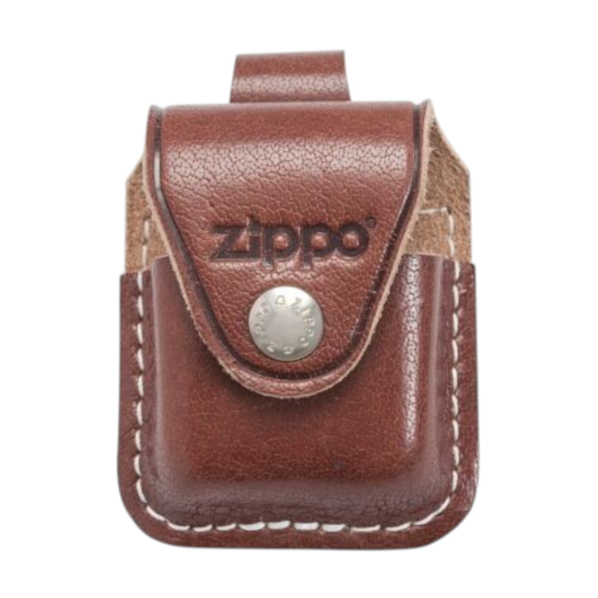 ESTUCHE ZIPPO LPLB BROWN LEATHER LIGHTER POUCH WITH LOOP - 1