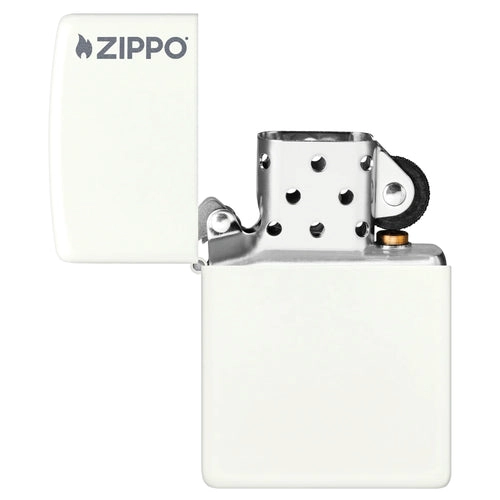 ENCENDEDOR ZIPPO 214ZL CLASSIC WHITE MATTE WITH ZIPPO LOGO - 3