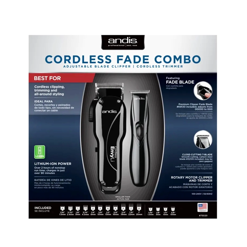 MAQUINA CORTAPELO ANDIS CORDLESS FADE COMBO INALAMBRICA - 3