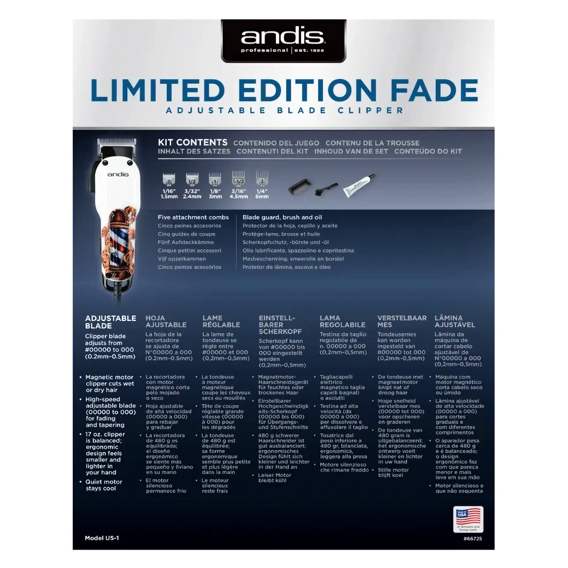MAQUINA CORTAPELO ANDIS LIMITED EDITION FADE CON CABLE - 5