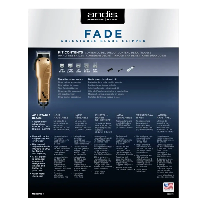 MAQUINA CORTAPELO ANDIS FADE CON CABLE - 5