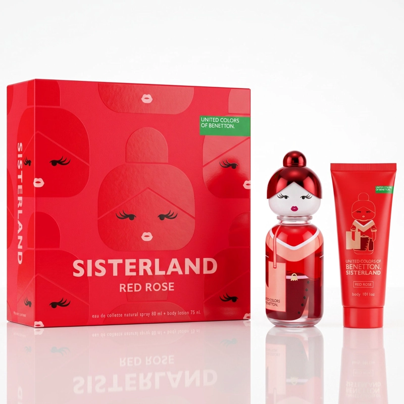 BENETTON SISTERLAND RED ROSE SET EDT 80ML + BODY LOTION 75ML MUJER - 1