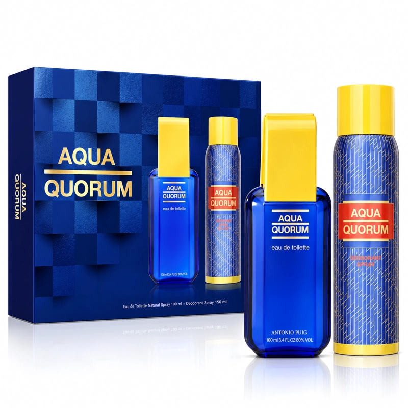 ANTONIO PUIG AQUA QUORUM SET EDT 100ML + DEO 150ML HOMBRE - 1