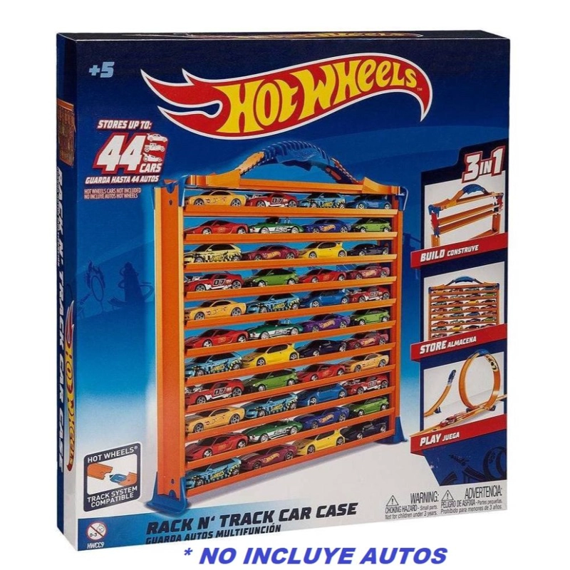 CAJA GUARDA AUTOS Y PISTA HOT WHEELS 3 EN 1 - 1
