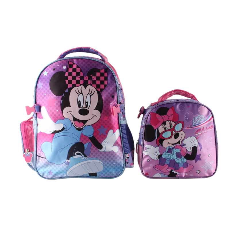 SET MOCHILA DE SATIN CON LONCHERA MINNIE 14' - 1