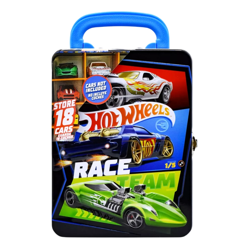 CAJA METALICA PORTAUTOS HOT WHEELS DISEÑO C - 1
