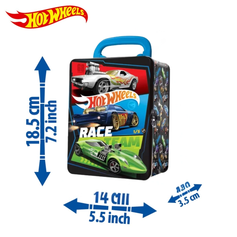 CAJA METALICA PORTAUTOS HOT WHEELS DISEÑO C - 3