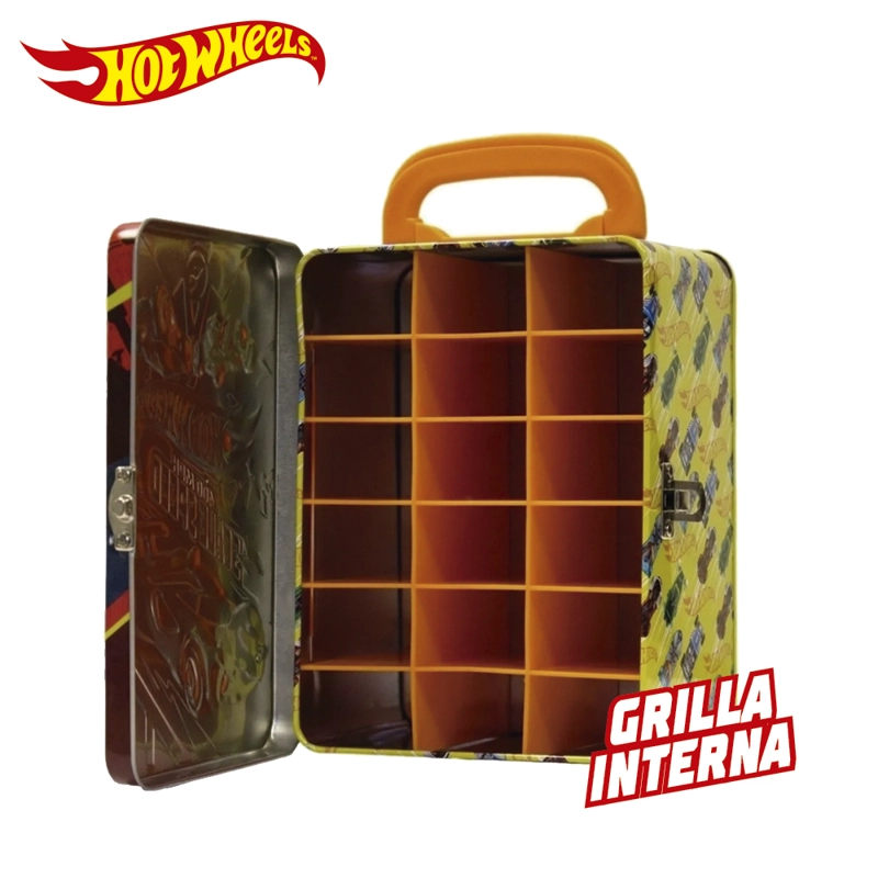 CAJA METALICA PORTAUTOS HOT WHEELS DISEÑO C - 5